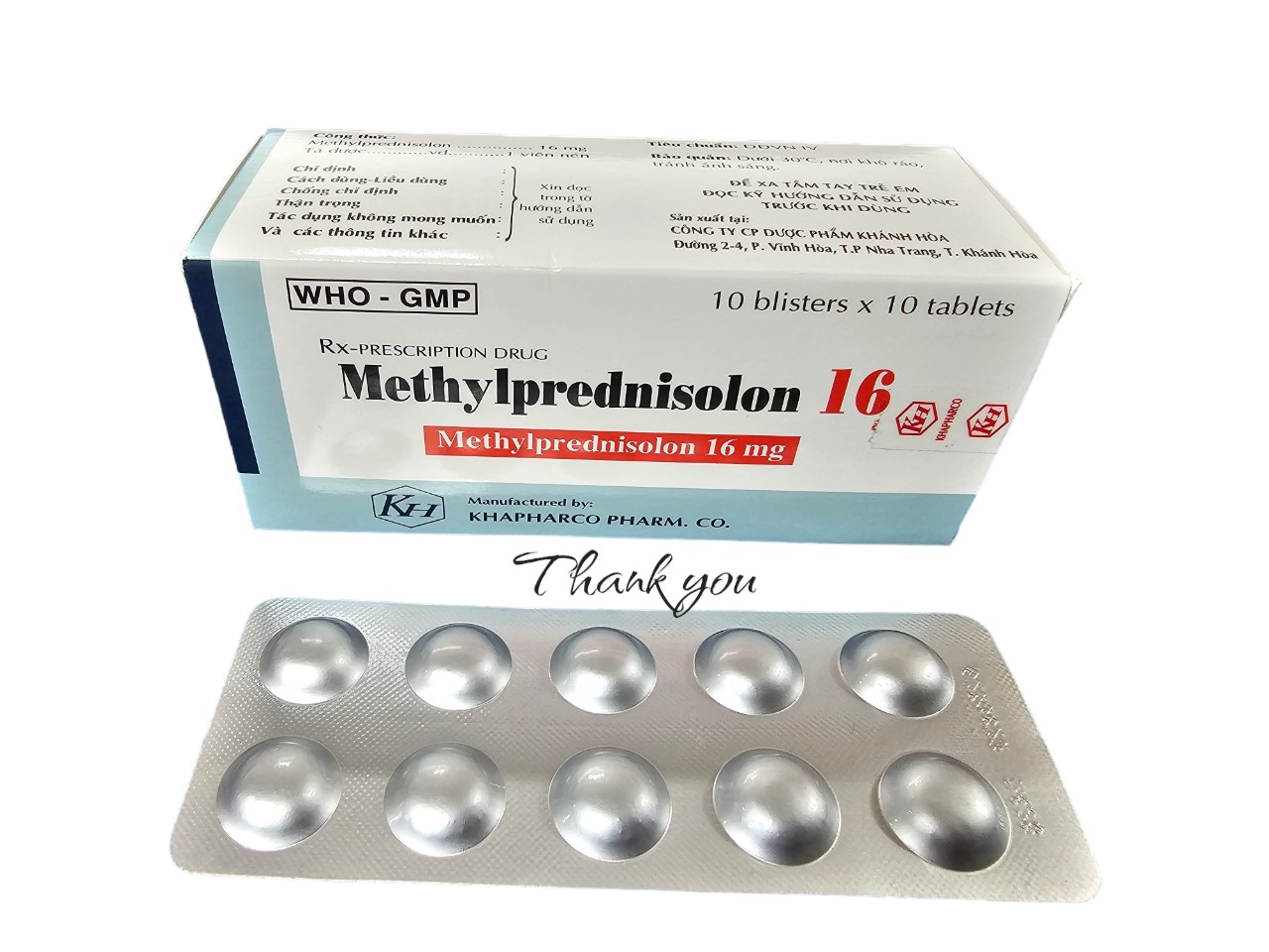 Methylprednisolon 16_H100v Vỉ nhôm_Khánh Hòa