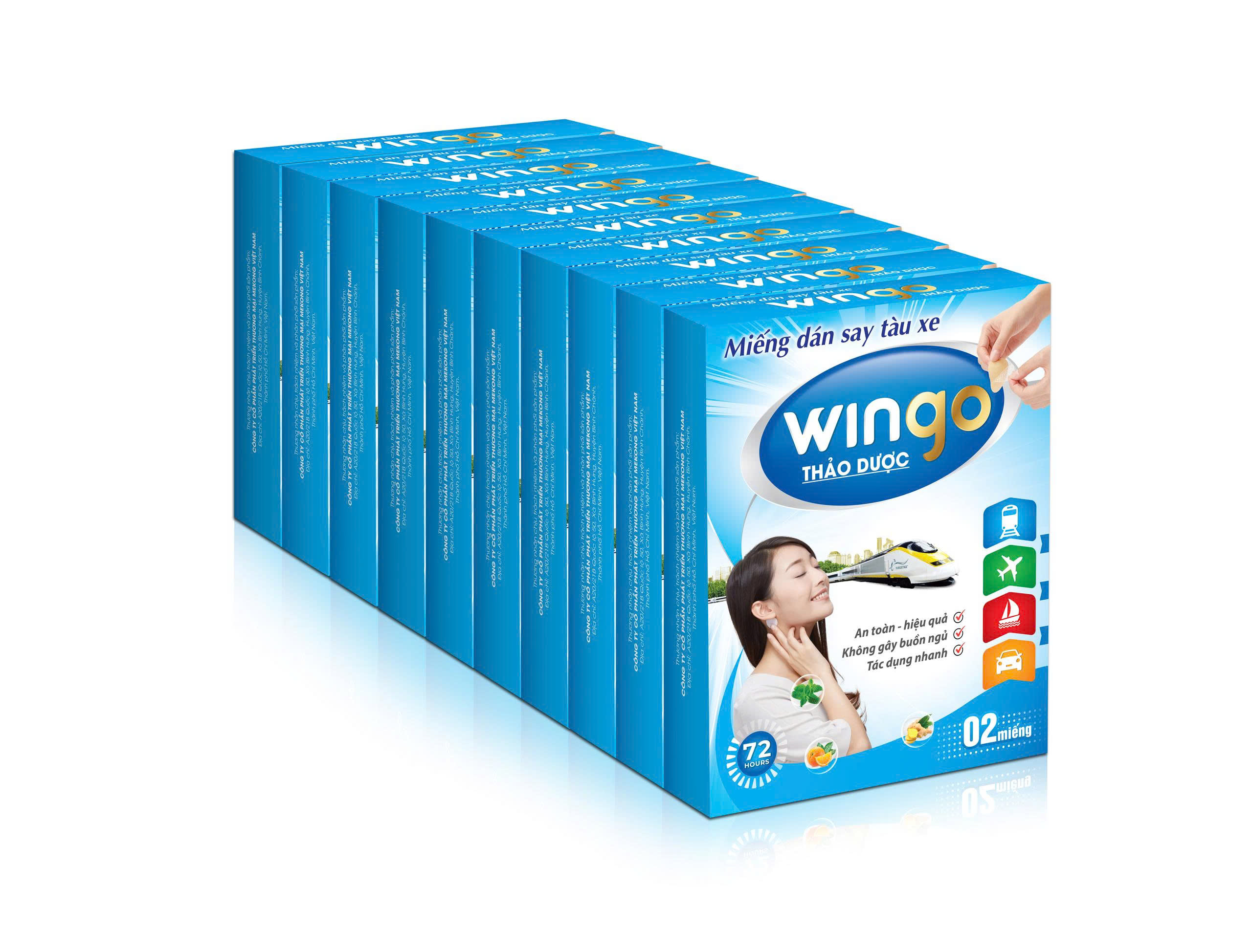 Miếng Dán Say Xe Thảo Dược Wingo Xanh Dương_Lốc 10h x 2 Miếng