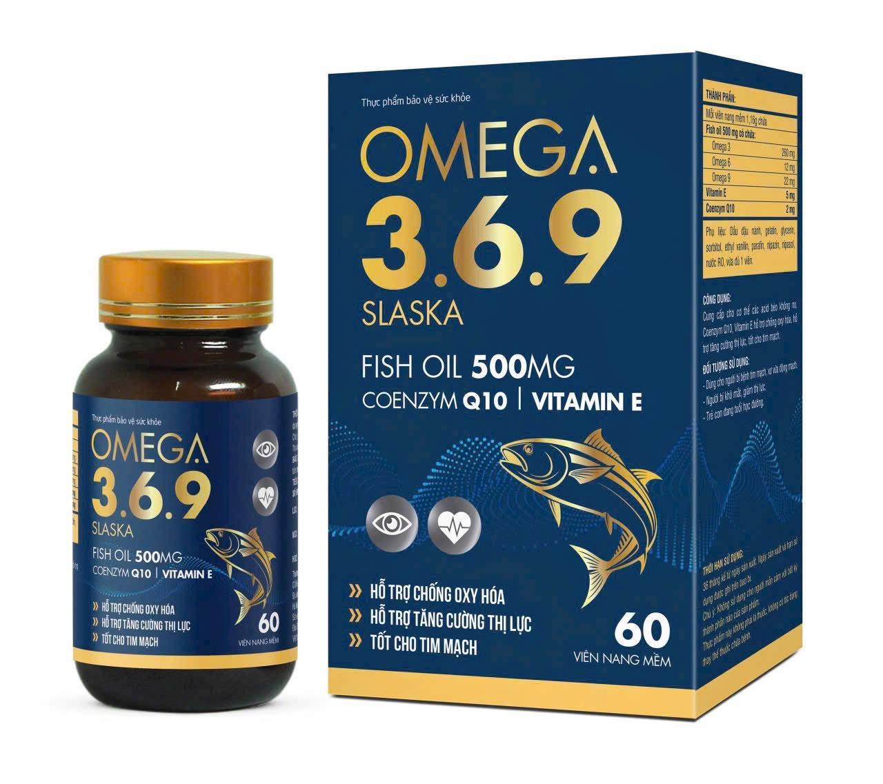 OMEGA 3.6.9 SLASKA FISH OIL 500MG Xanh Dương_C/60v_K50