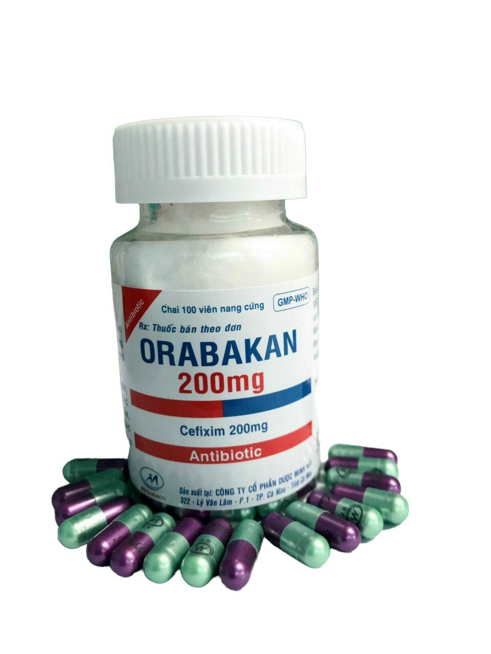 Orabakan- cefixim 200mg chai 100 viên nang cứng- Minh Hải