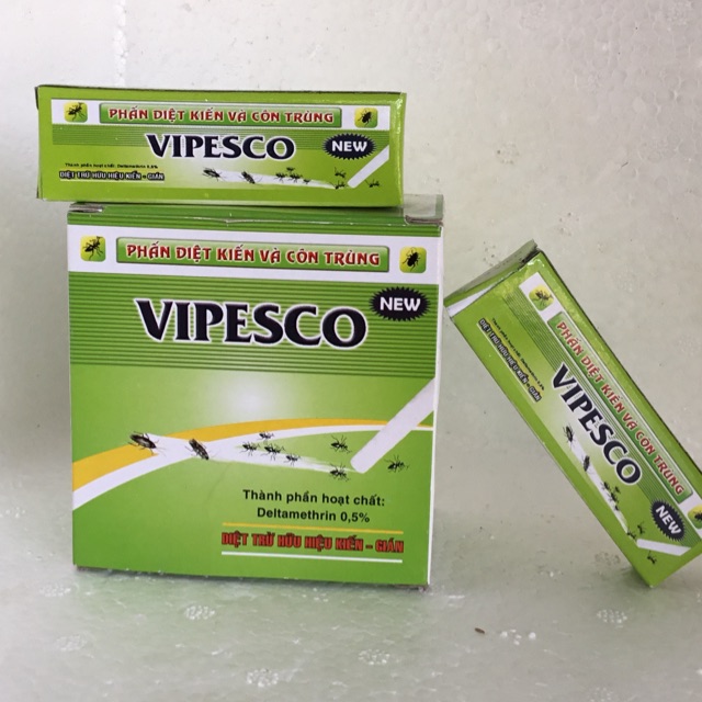 Phấn diệt kiến và côn trùng Vipesco ( 10 hộp x 2 viên)