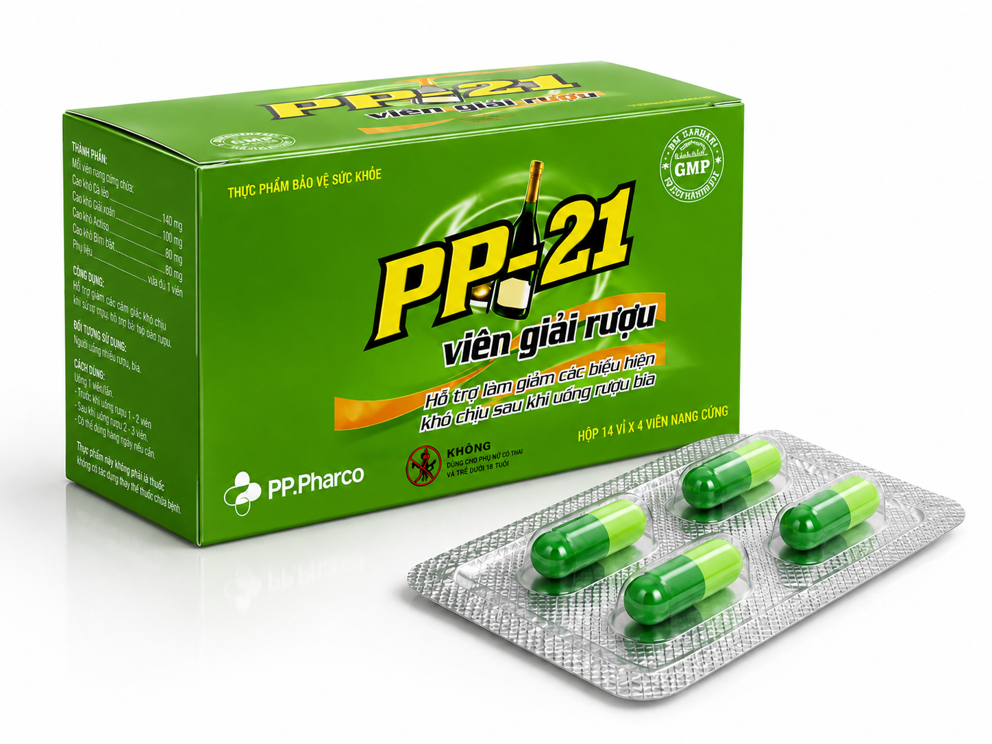Phong Phú_PP-21 GMP viên giải rượu_H/14/4v- K14