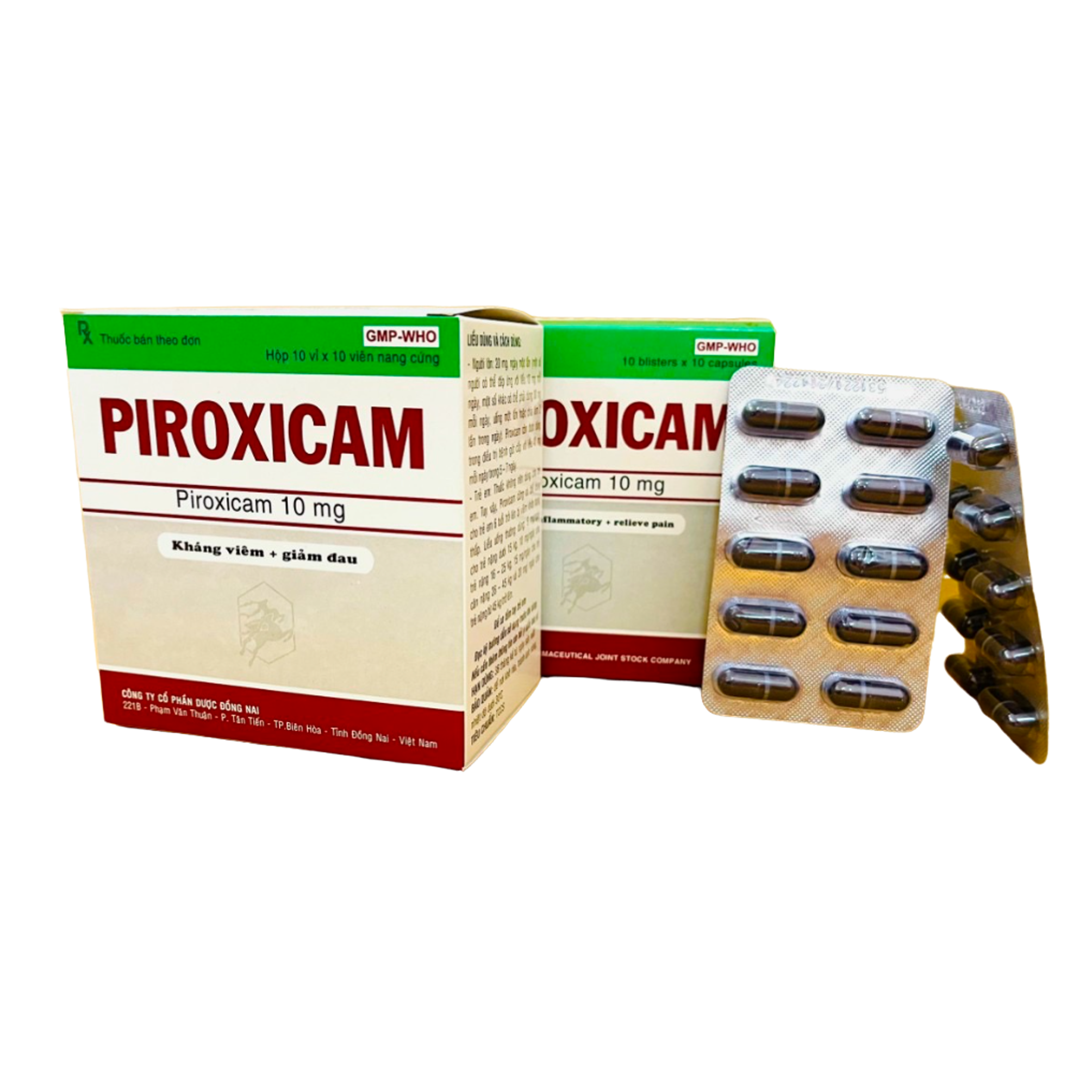 PIROXICAM 10MG - HỘP 10 VỈ X 10 VIÊN NANG CỨNG -ĐỒNG NAI