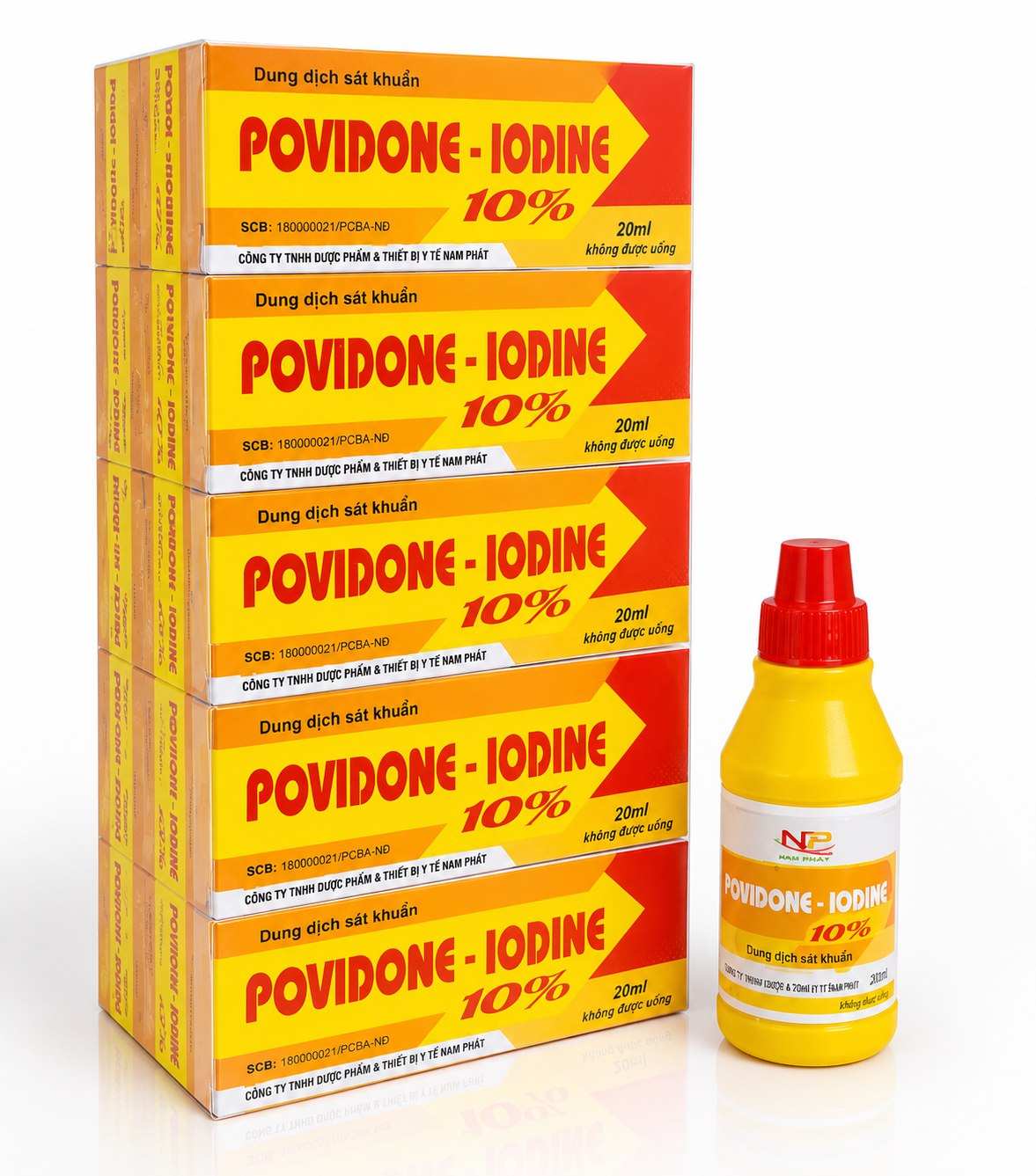 Nam Phát_Dung dịch Sát Khuẩn Povidone-Iodine 10% ( VÀNG)_L/10/20ml_K54