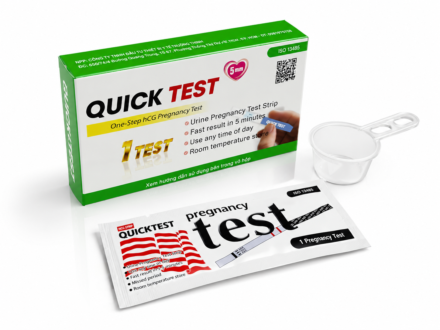 Que Thử Thai QUICK TEST Xanh_L/10/1Que