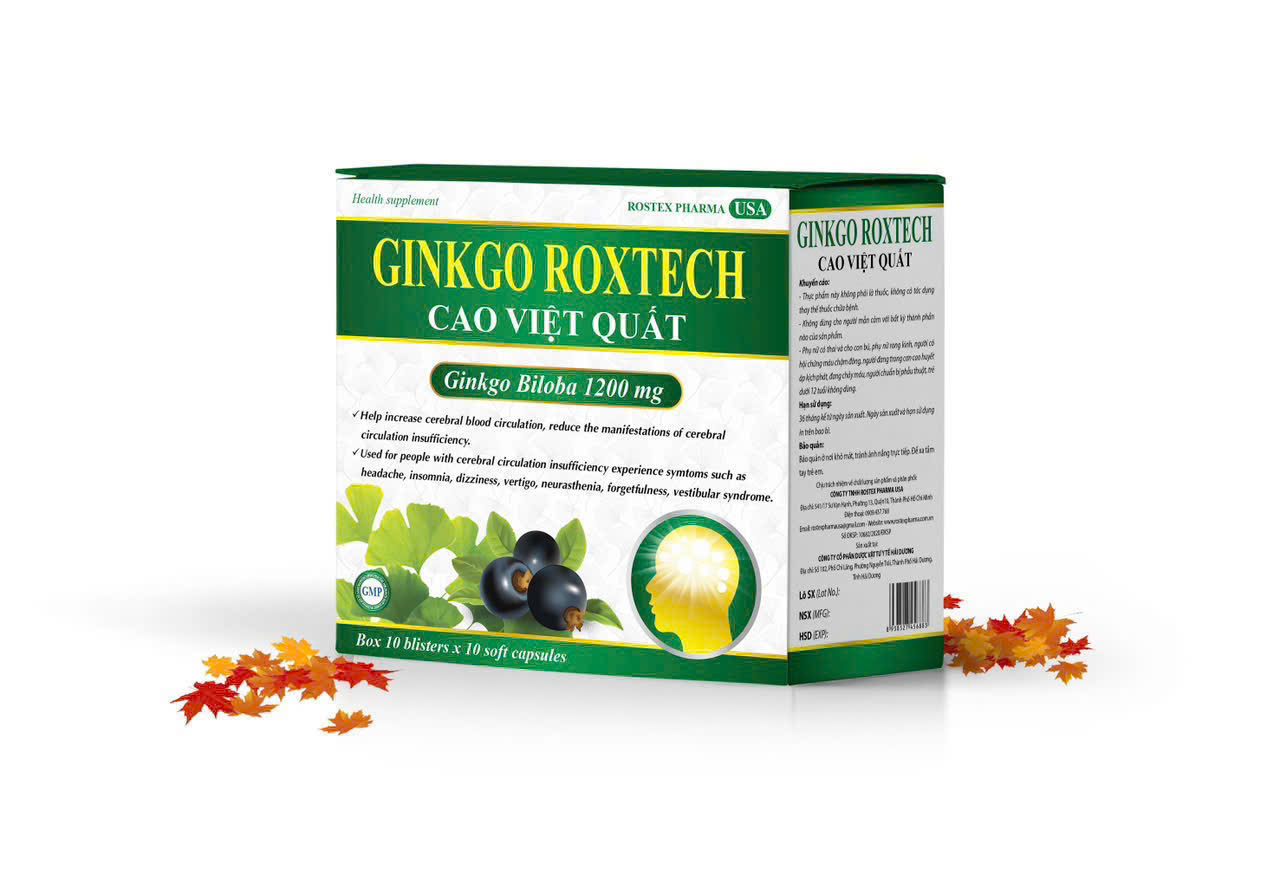 Rostex_GINKGO ROXTECH CAO VIỆT QUẤT 1200mg_H100v Mua 10 tặng 1
