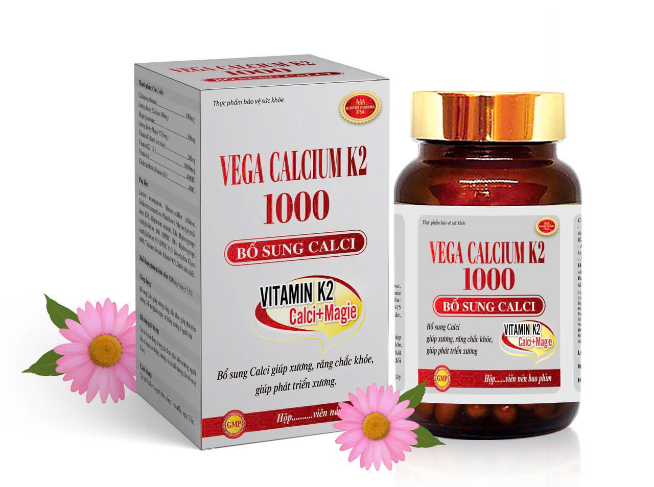 Rostex_Vega Calcium K2 1000_C/60v (Canxi)