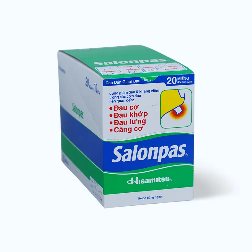 Miếng dán Salonpas  hộp 10h x20 miếng_K60