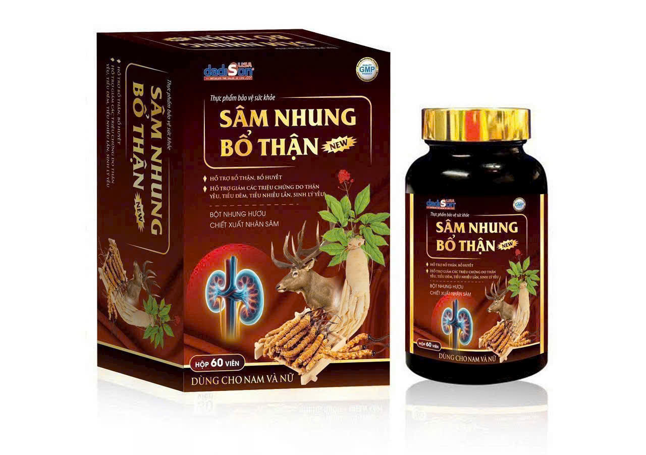 DADISON_Sâm Nhung Bổ Thận Nam và Nữ_Hộp Gỗ 60 Viên