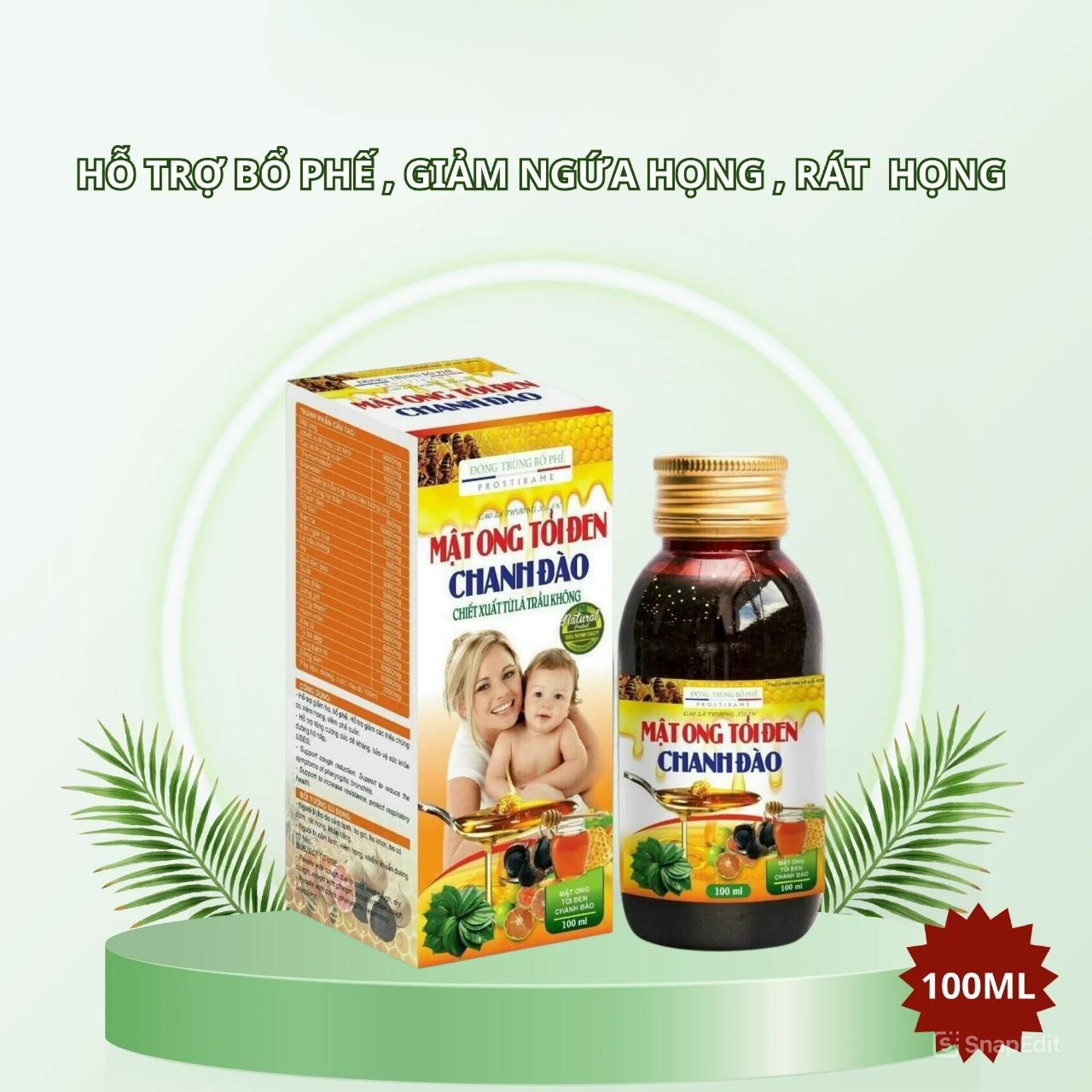 Siro Tỏi đen mật ong chanh đào_C100ml
