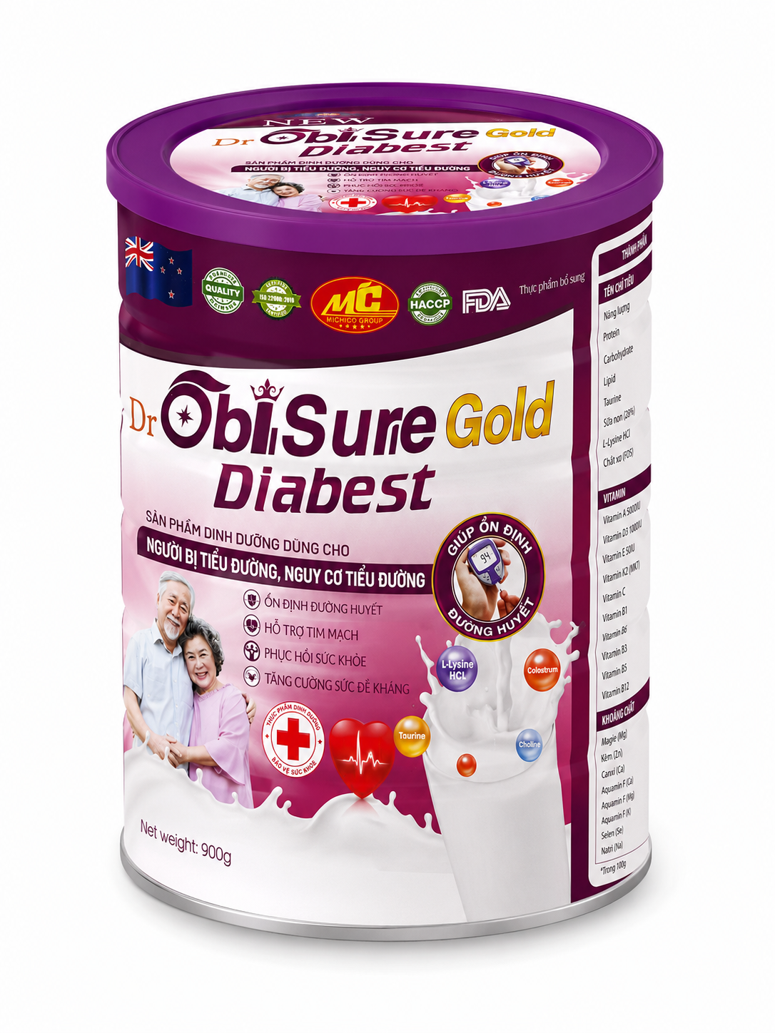 Sữa Dr.ObiSure Gold Diabest_H/900gr_k12