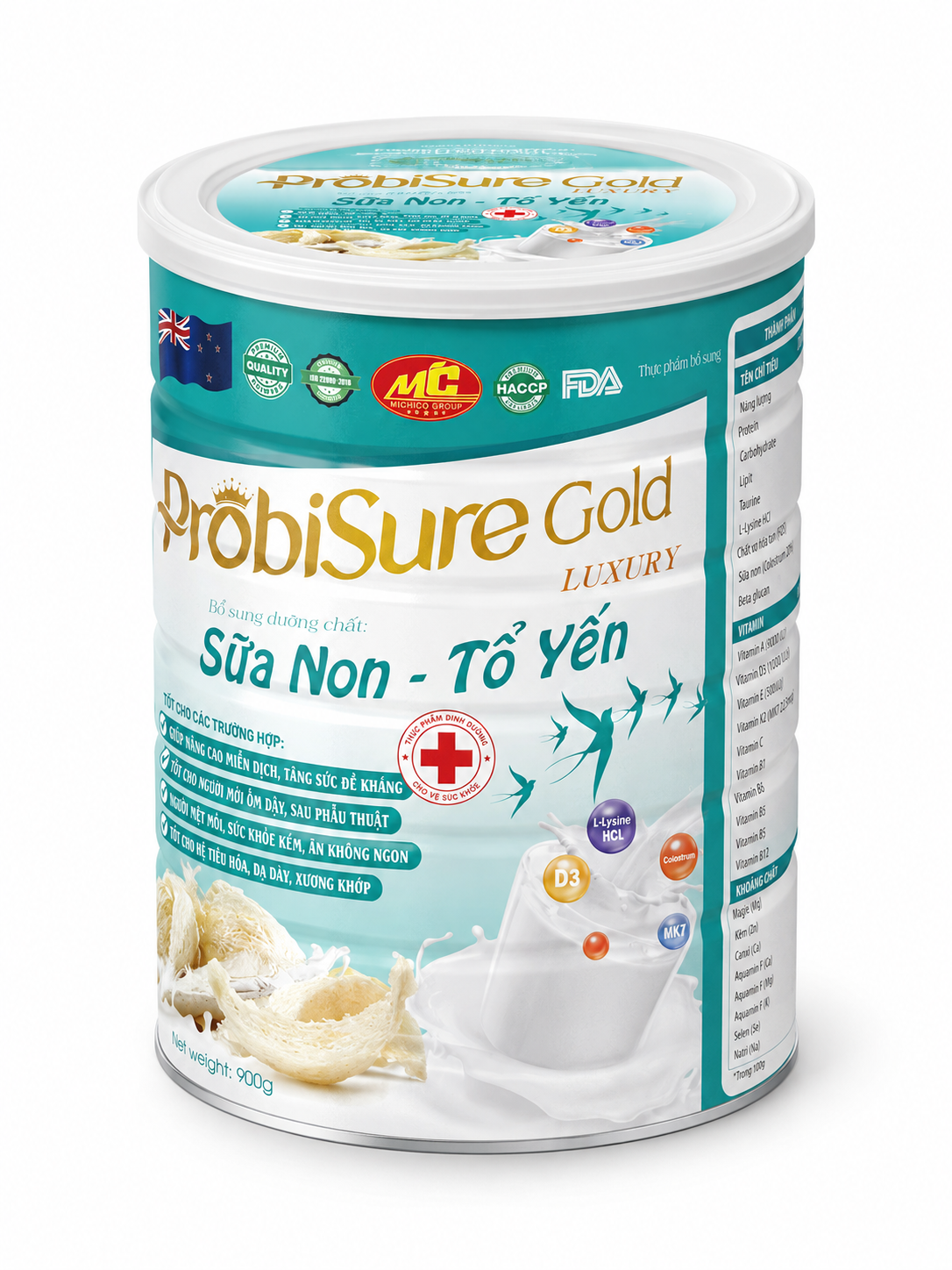 Sữa ProbiSure Gold Luxury Sữa Non Tổ Yến_H/900gr_k12