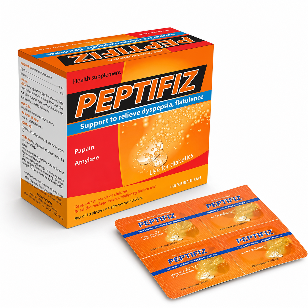 Sủi tiêu hóa PEPTIFIZ USA_H/40v_K60