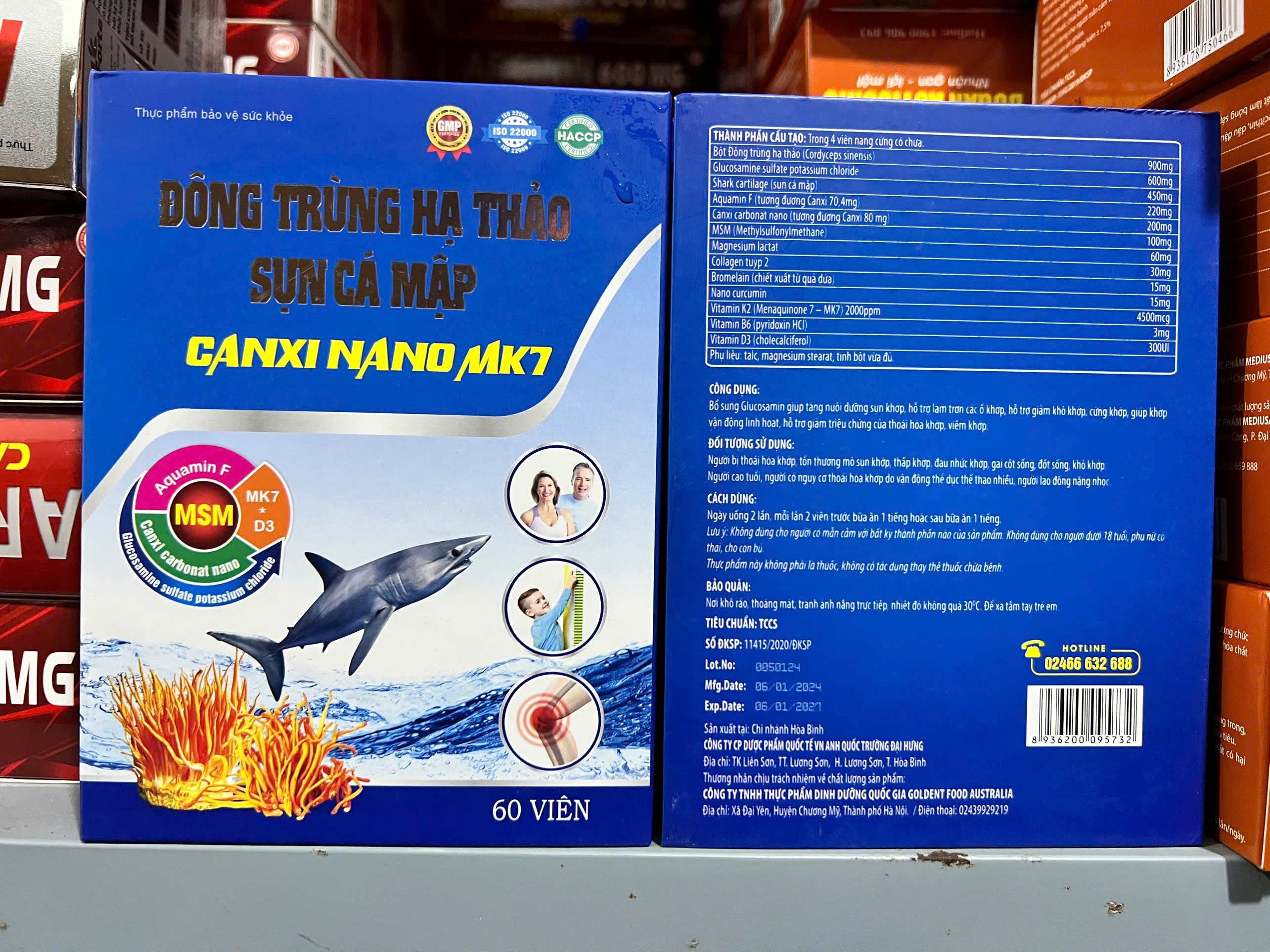 Sụn Cá Mập Chữ nhỏ Canxi Nano MK7_C60v