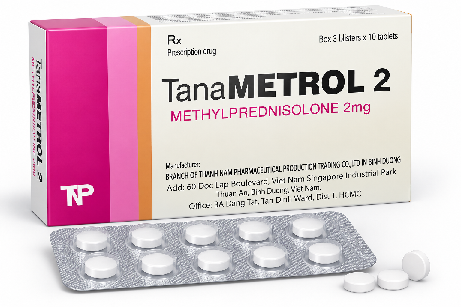Thành Nam_TanaMETROL 2 METHYLPREDNISOLONE 2mg_H/30v