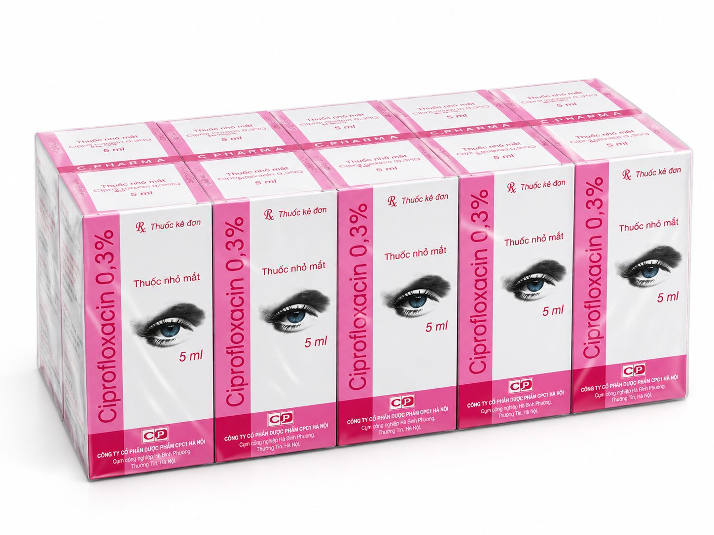 Dược 3/2_Nhỏ mắt Ciprofloxacin 0.3%_Lốc 10 x 5ml_K45