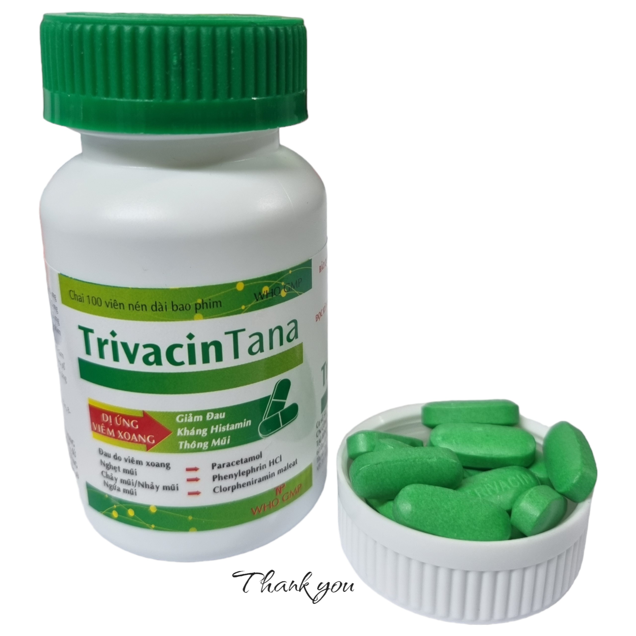 TRIVACIN TANA Xanh Lá_Chai 100v nén_Thành Nam (10 tặng 2)