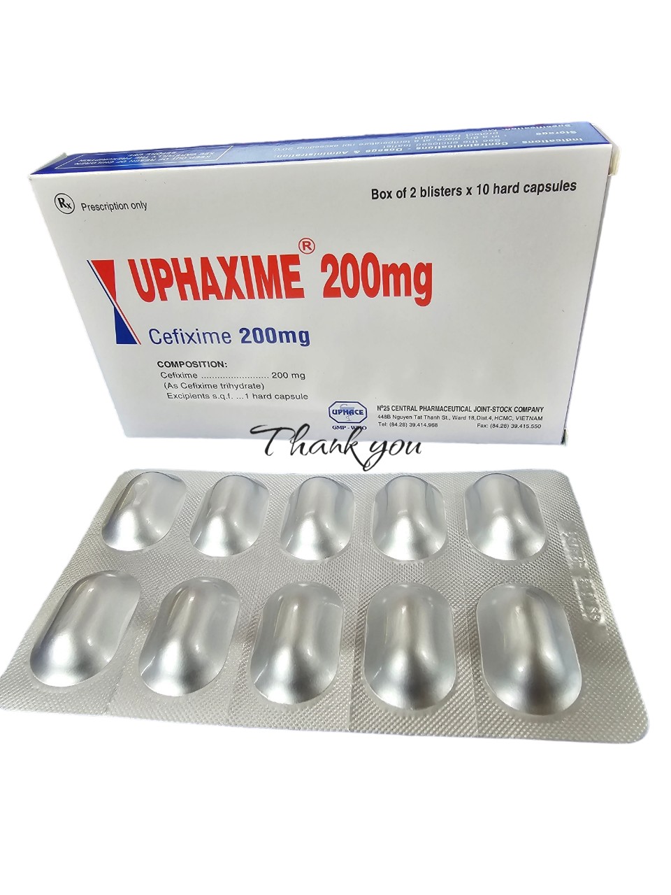 Uphaxime Cefixim 200mg (H/20v) - Dược TW25