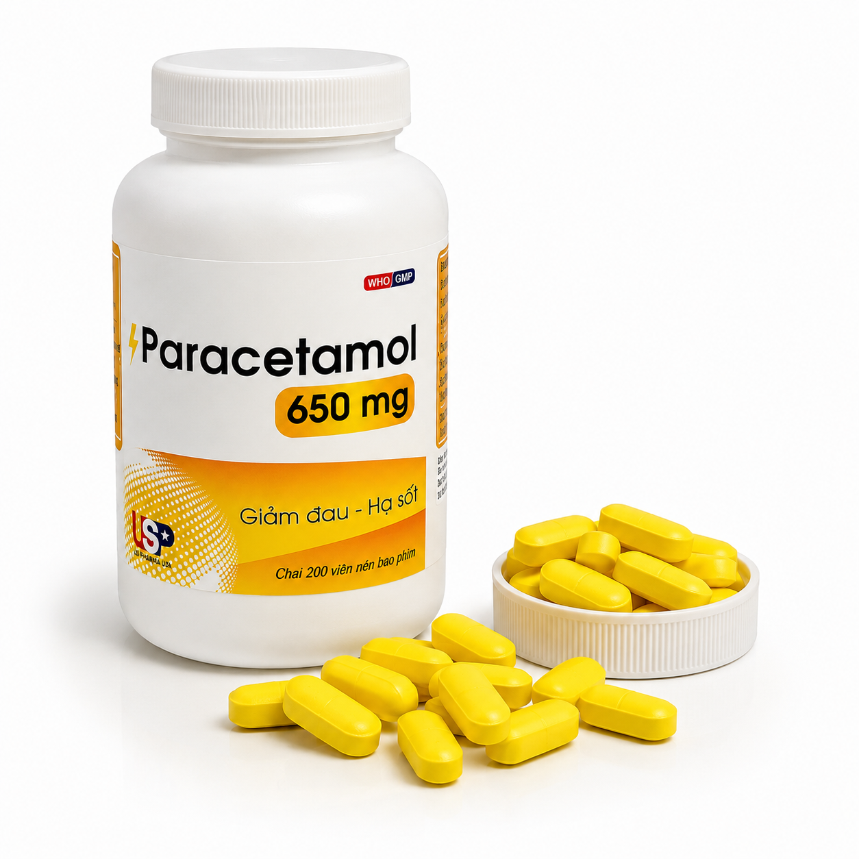 USP_Paracetamol 650 mg Vàng_C/200v