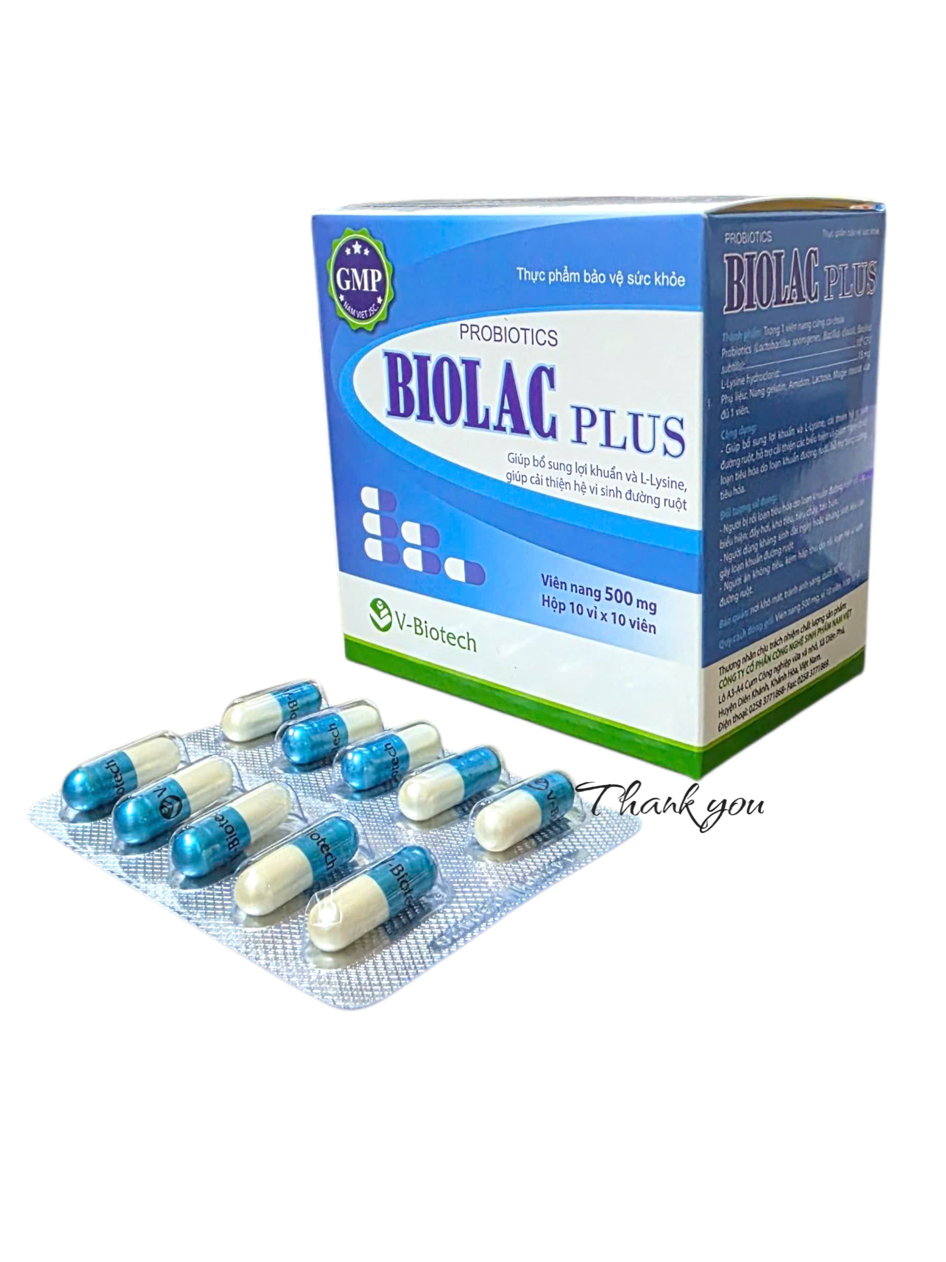 Nam Việt_V-Biotech_Biolac Plus 500mg Xanh_H100v