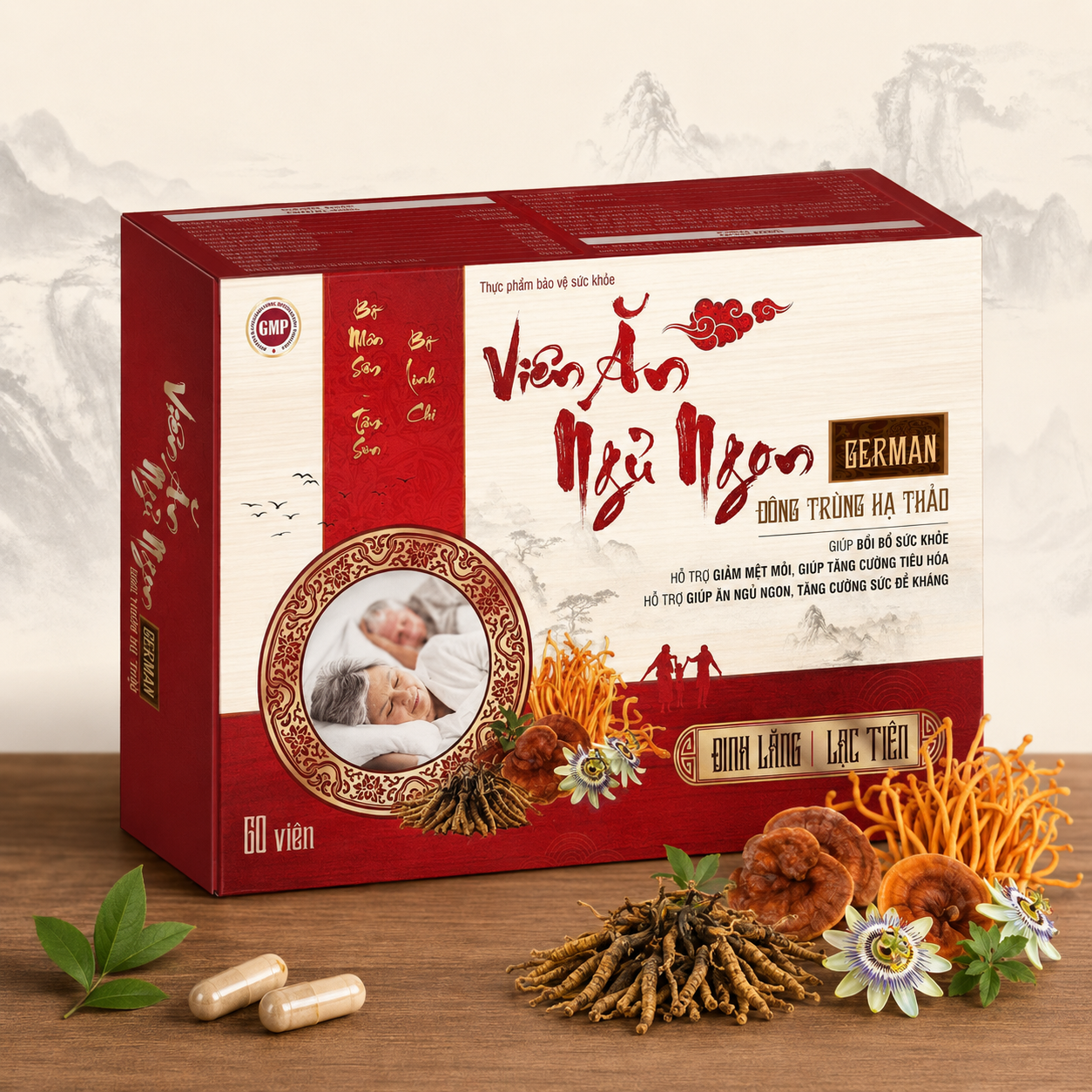 Viên ăn ngủ ngon đông trùng hạ thảo German_H/60v_K90
