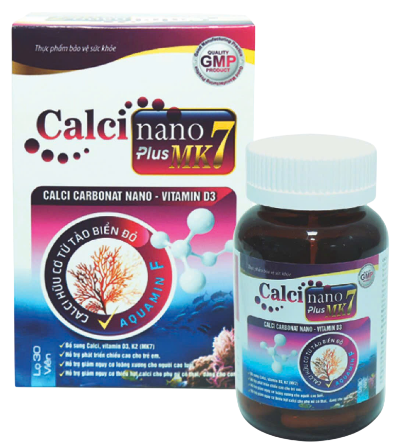 Viên Uống Bổ Sung Canxi Nano Plus MK7 France Group (C/30V) (hồng)