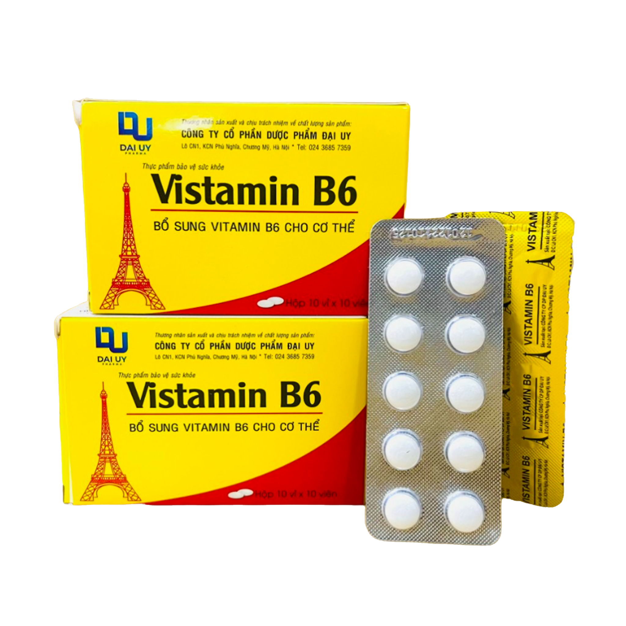 VISTAMIN B6 - HỘP 10 VỈ X 10 VIÊN -ĐẠI UY