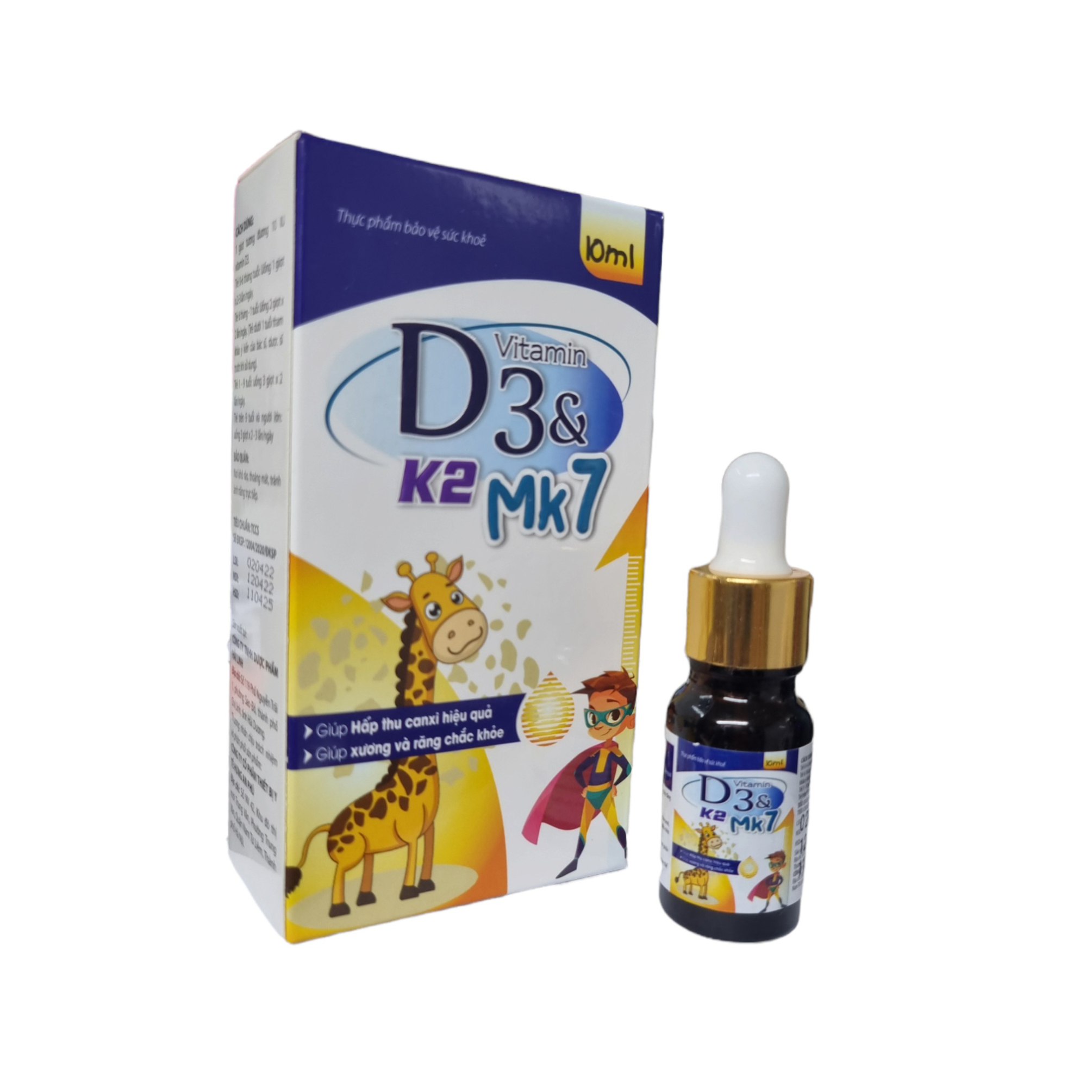 Vitamin D3&k2 Mk7 chai 10ml- XANH (Nhỏ Giọt)_Hải Linh