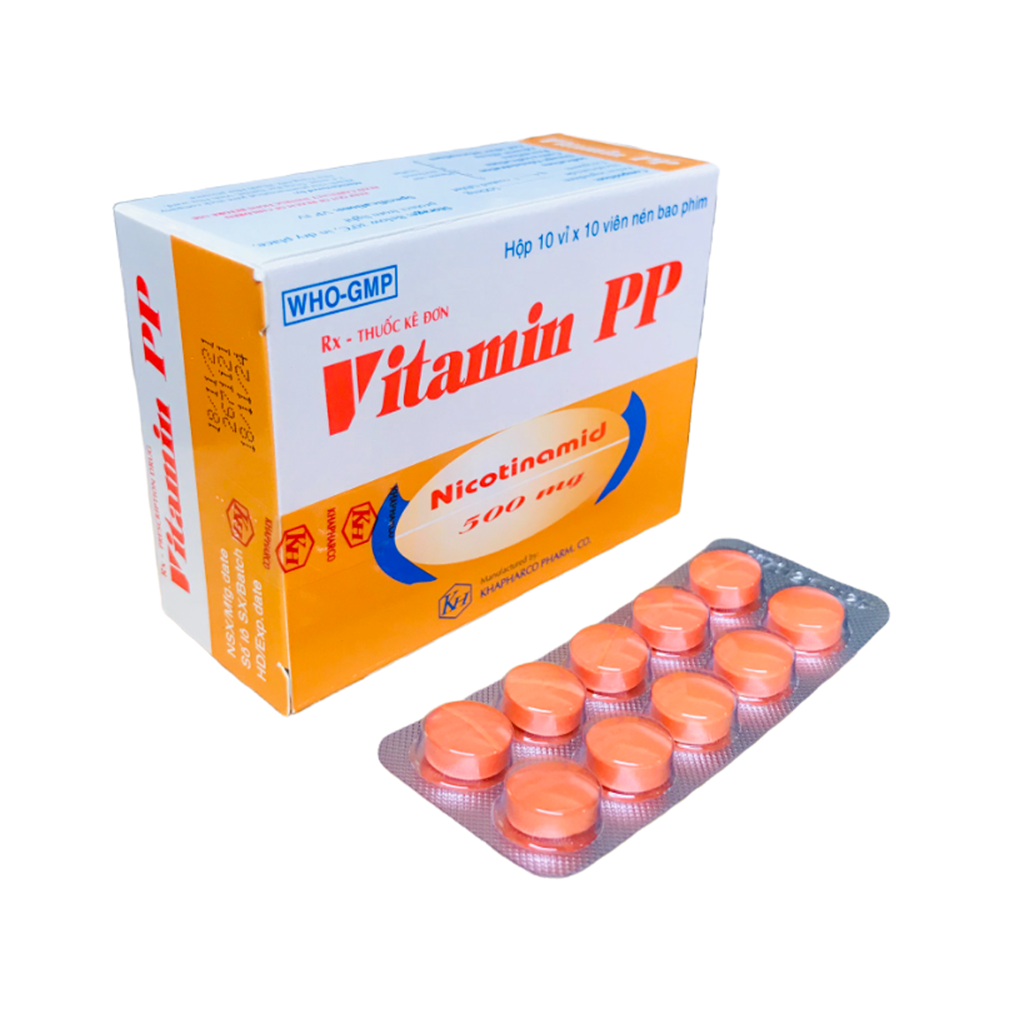 VITAMIN PP 500MG - HỘP 10 VỈ X 10 VIÊN 