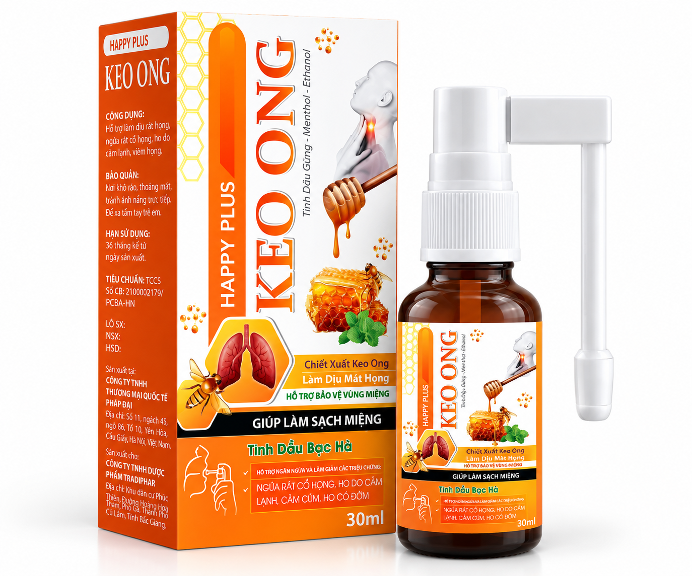 Xịt hong HAPPY PLUS Keo ong_C/30ml_K132
